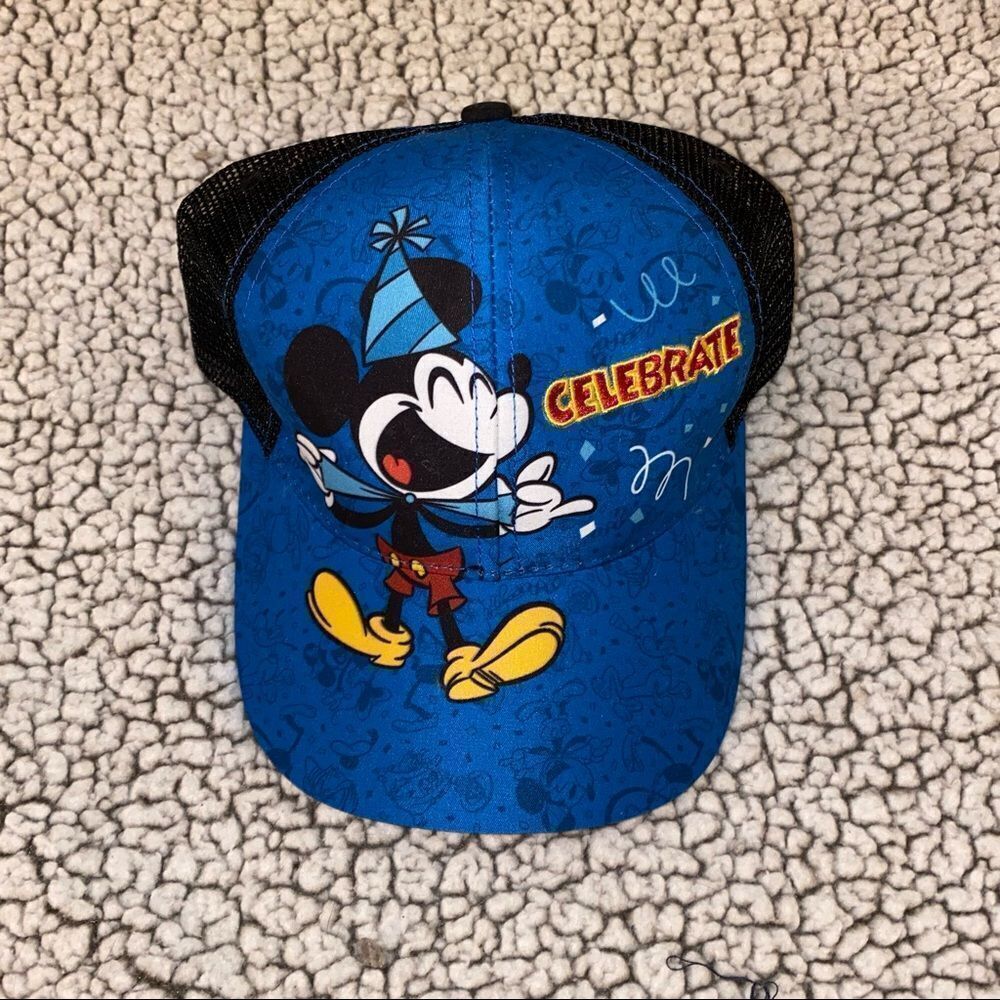 Disney Parks Blue Celebrate Youth SnapBack Hat NWT